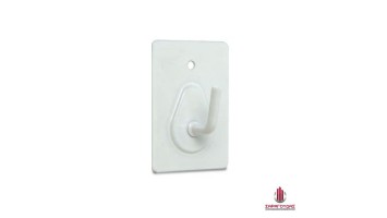 Large adhensive wall hook 2pcs 7201D White Brinox