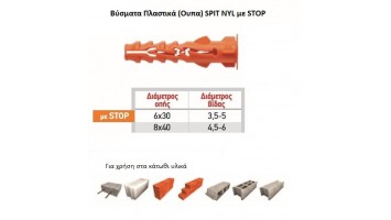 Βύσματα πλαστικά - Ούπα SPIT NYL με STOP (πατούρα) 5102170*