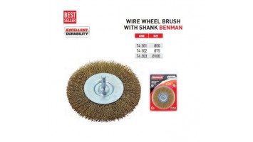 Wire wheel brush with shank Ø6   7430* Benman